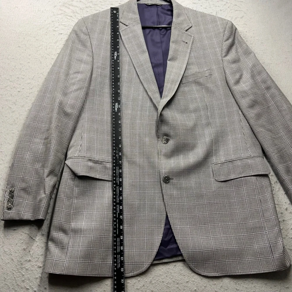 Jack Victor Exclusive Collection Houndstooth Wool Silk Blazer 46L Canada 2487